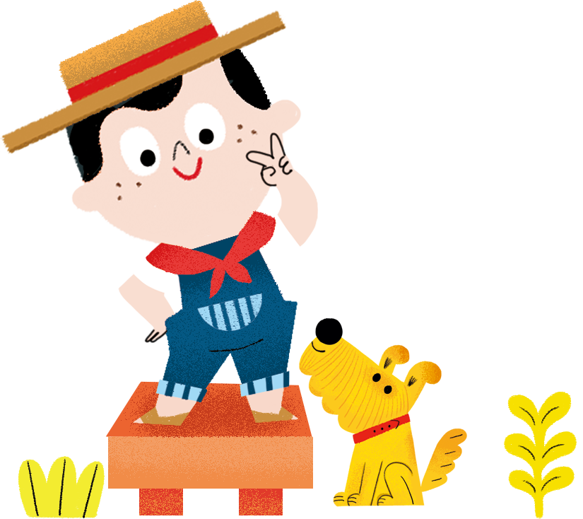 카우보이 소년과 개